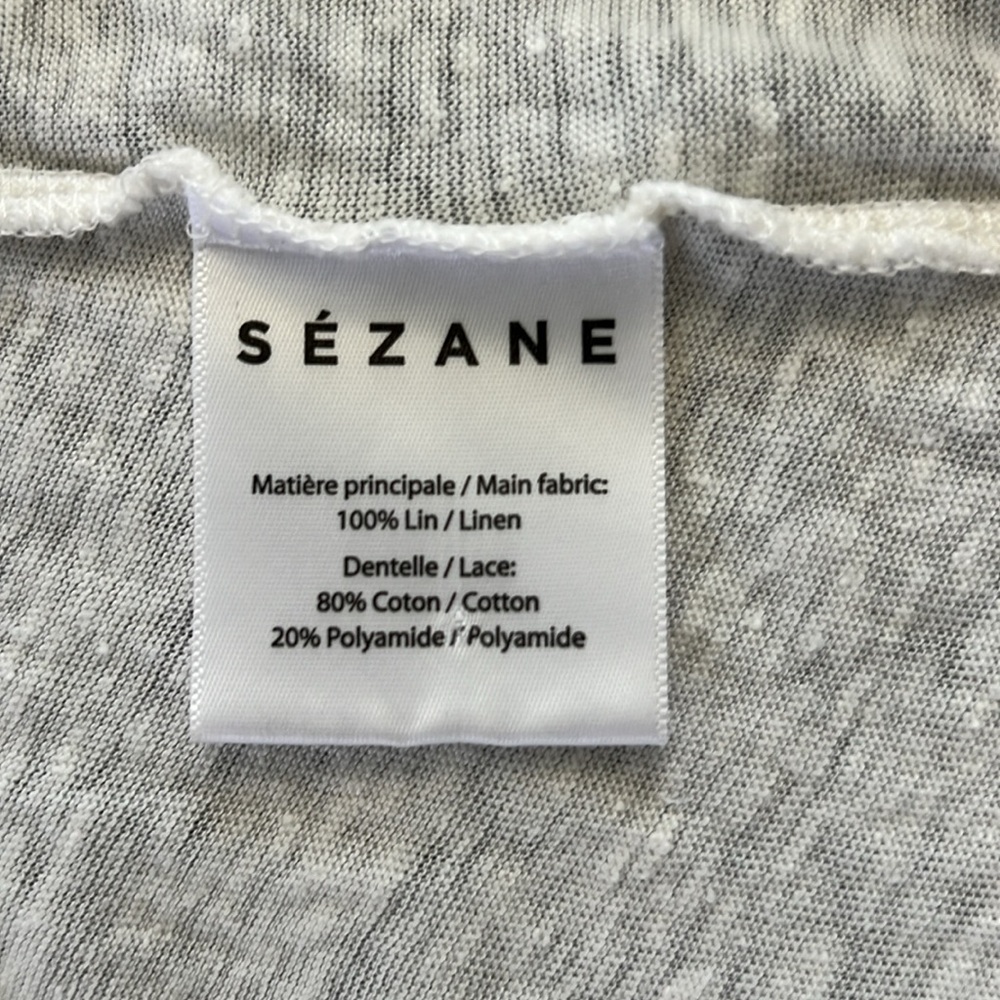 Sezane 100% Linen Crochet Ruffle White Top XS - Picture 6 of 6